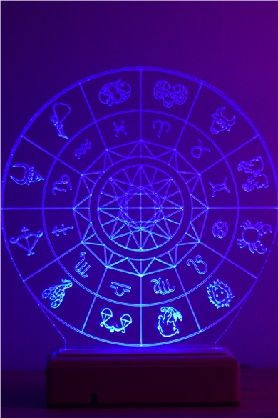 3D Astroloji Burçlar 16 Renk Gece Lambası