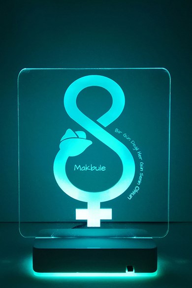 Kadınlar Günü Hediyesi Özel 3D Masaüstü Led Lamba