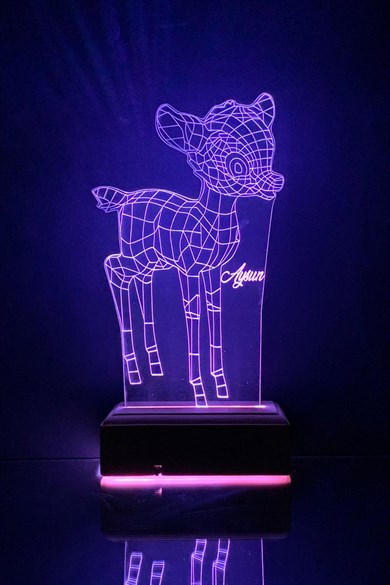 Kişiye Özel Bambi 16 Renk Dekoratif Lamba