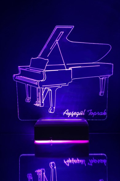 Kişiye Özel Hediye Piyano Tasarım 16 Renk Dekoratif Led Gece Lambası