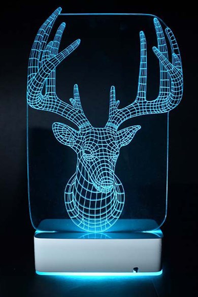 Özel Tasarım Geyik 3D 16 Renk Dekoratif Led Lamba