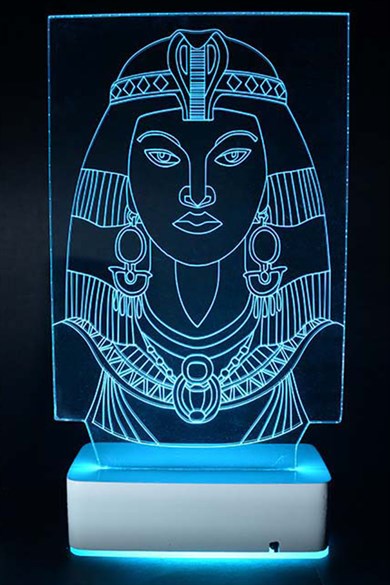 Özel Tasarım Mısırlı Kadın 3D 16 Renk Dekoratif Led Lamba