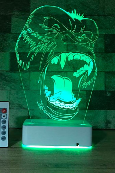 Özel Tasarım Sinirli Goril Masaüstü 3D 16 Renk Dekoratif Led Lamba