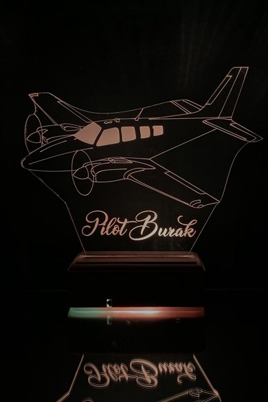 Pilotlara Özel Hediye Uçak 3D Masaüstü 16 Renk Dekoratif Led Lamba